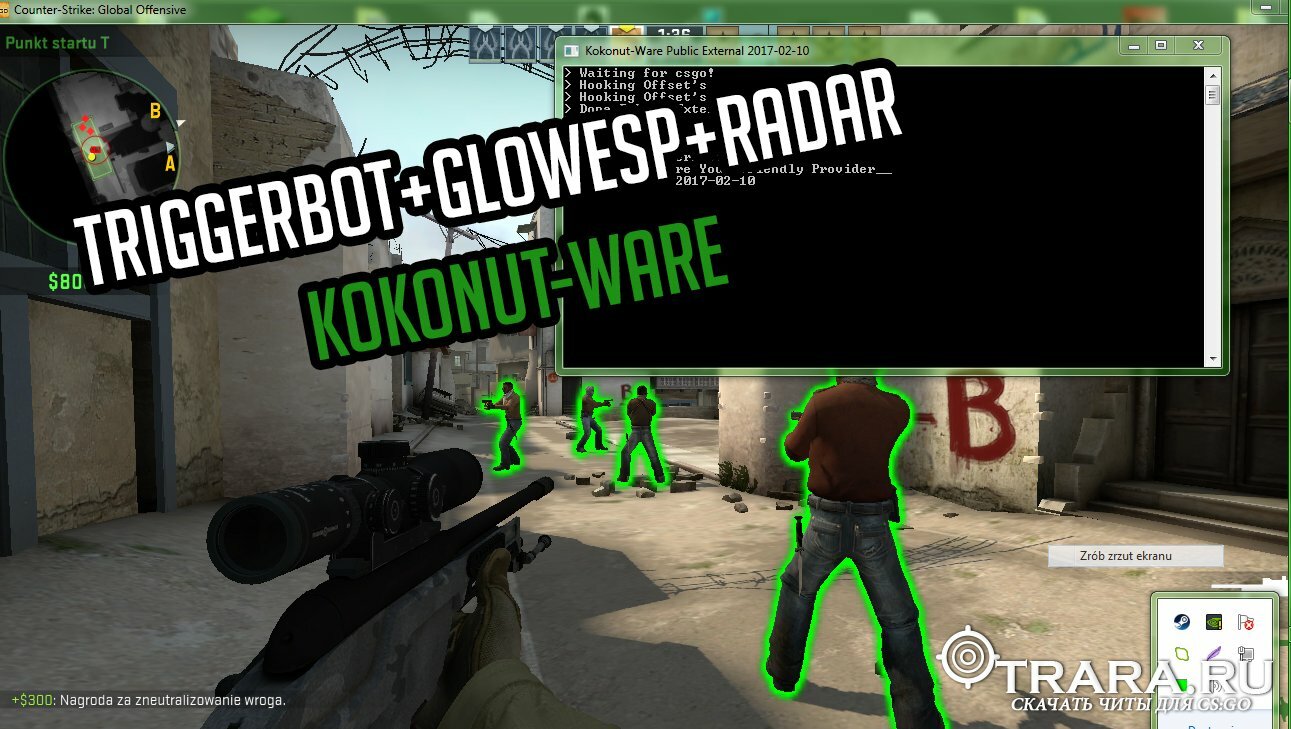 Чит для CS:GO рабочий TriggerBot+GlowEsp+Radar Kokonut-Ware