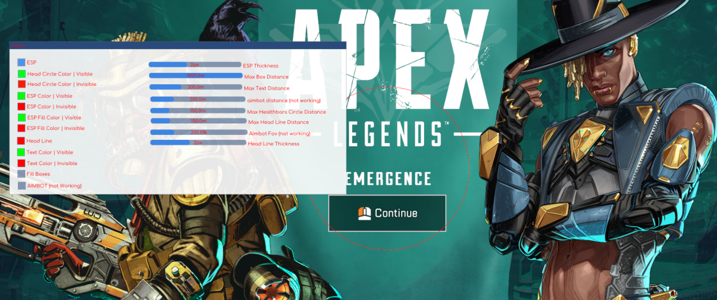 Чит на Apex Legend – ESP, Wallhack с меню